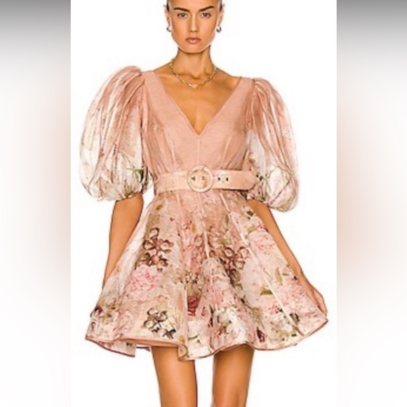 Zimmermann Dresses & Skirts - NWT Zimmermann Dancer puff sleeves belted mini dress size 2 petite.